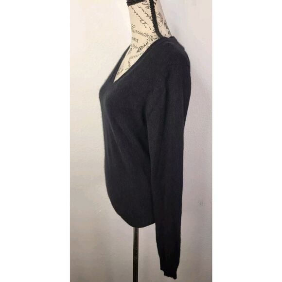 Charter Club Luxury Sweater Womens Medium 100% Cashmere V Neck Black - Picture 4 of 9
